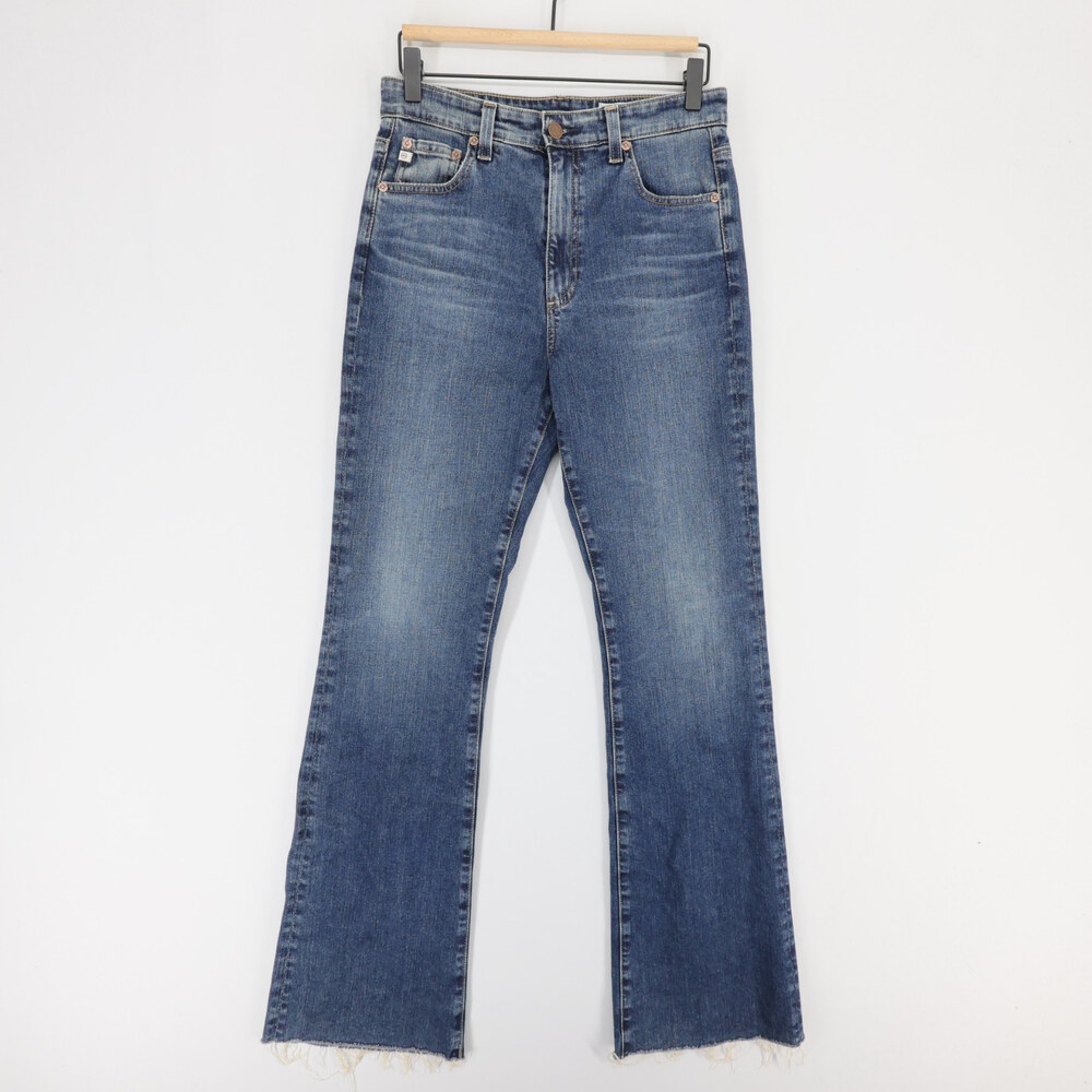 AG Adriano Goldschmied Alexxis Boot Jeans Womens 28 Blue High Rise Raw Hem